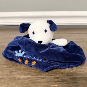 Baby Starters Plush Puppy Snuggle Blanket for Babies Blue MVP Embroidery